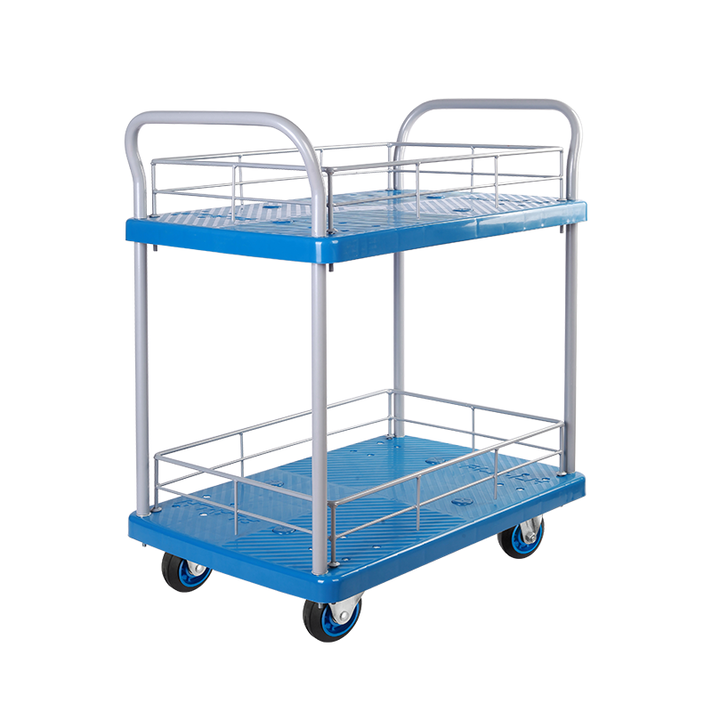 Double-Layer Plastic Hand Trolley