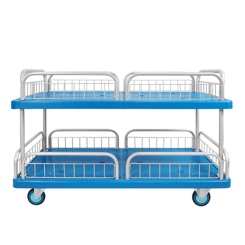 Double-Layer Plastic Hand Trolley